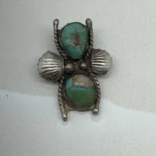 Sterling Silver Turquoise Cross Pendant In Native American Necklaces & Pendants for sale | eBay