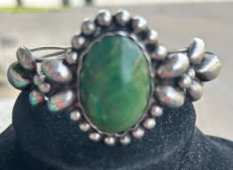 Vintage Jade and Sterling Signed MEXICO Silver Cuff Bracelet - Etsy