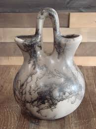 Horse Hair Pottery Wedding Vase - Navajo