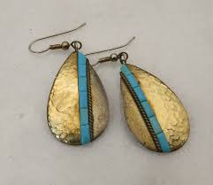 Vintage Sterling Silver Southwest Turquoise Long Dangle ...