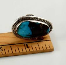 Vintage Silver Bisbee Turquoise Ring Navajo | Hoel's Sedona | Navajo Ring