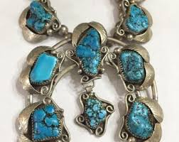 Old Pawn Necklace, Turquoise Necklace, Squash Blossom ...