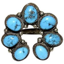 Navajo Naja Ring Size 9 Kingman Turquoise Statement Ring ...