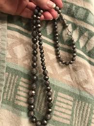 Vintage Silver Metal Balls Necklace- 31“ Long, Stamped Korea ...