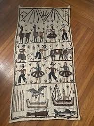 Vintage Folk Art Embroidery Peruvian Wall Hanging | eBay