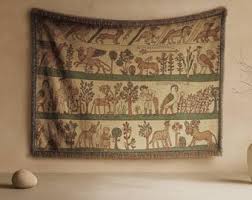 Medieval Bestiary Woven Blanket - Artisanal Historical ...