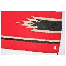 Navajo Saddle Blanket - Vibrant Red - 64" Long. For Sale at Ruby Lane