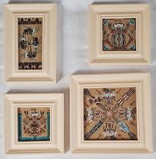 4 Native American Navajo Indian Sand Painting Art Framed Signed Buffalo Water | eBay