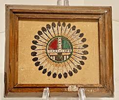 Navajo Sand Paintings: The Great Sun God; 5" X 6" New Old ...