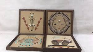 Sold at Auction: Navajo Sand Paintings Featuring Tribal Symbols