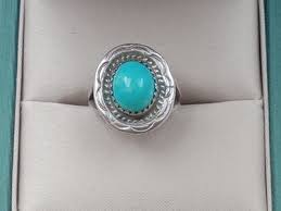 Sterling Silver Navajo Native American Ring w Turquoise ...