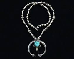Vintage, Navajo, Sand Cast, Naja, With Hands, 23', Turquoise, Pendant Necklace, Bench Beads, Handmade - Etsy