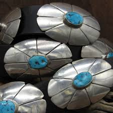 vintage sterling silver turquoise concho belt+ | eBay