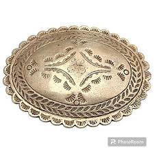 Old Navajo Bell Trading Post Concho Stamped Silver Brooch ...