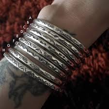 Individual Stamped Sterling Stacker Cuffs- Silver Cuff ...