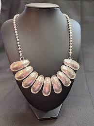 VNTG Diamond Cut Beaded Chain with Silver Hammered Leaflets ...