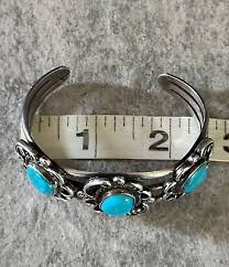 VINTAGE OLD Native American Navajo 3 Turquoise GEM Sterling Silver Cuff Bracelet | eBay