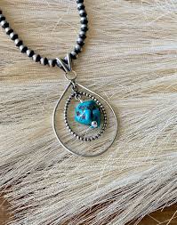 Navajo Made Kingman Turquoise & Sterling Silver Pendant - Etsy
