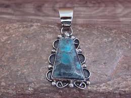 Native American Navajo Nickel Silver & Turquoise Pendant ...