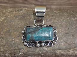 Native American Navajo Nickel Silver & Turquoise Pendant ...