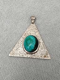 Vintage Sterling Silver With Green Stone, Pendant Signed By ...
