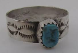 Sold at Auction: BA TURQUOISE RING STERLING SILVER NAVAJO SIZE 9