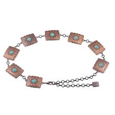Turquoise Square Plate Concho Chain | Most Wanted USA ...