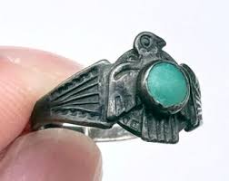 Petite Vintage Navajo Thunderbird Turquoise Sterling Silver Ring Size 2.75 - Etsy