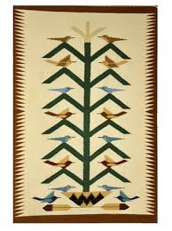 5x8 Ft Birds Design Handwoven Wool Kilim Navajo Rug ...