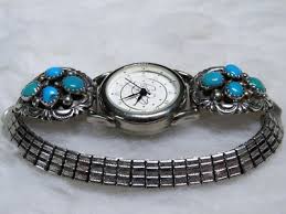 Ladies, sterling Robert Becenti concho, Watch Bracelet 8 ...