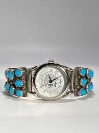 Silver Liberty Chief Head Turquoise Watch Cuff 925 Silver ...