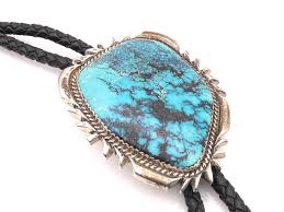 Lot - RANDY HOSKIE NAVAJO STERLING TURQUOISE BOLO