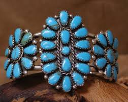 Vintage Faux Turquoise Cluster Sterling Silver Cuff Bracelet - Etsy