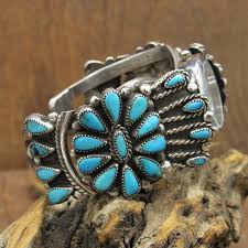 Vintage Navajo Turquoise Cluster Watch Cuff Bracelet | Mac's Indian Jewelry