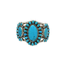 Melvin & Tiffany Jones, Bracelet, Kingman Turquoise, Navajo, 7 1/2" – Perry Null Trading Co