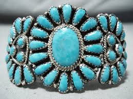 Signed Vintage Native American Navajo Turquoise Cluster Sterling Silve – Nativo Arts