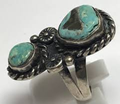 Vintage Sterling Silver Turquoise Stone Western Style Ring Unisex Size 9.25 | eBay