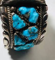 Robert & Bernice Leekya Zuni SS Bisbee Turquoise Men's Watch Cuff Bracelet | eBay