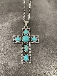 Vintage Native Navajo Silver Steel Turquoise Jewels Cross ...