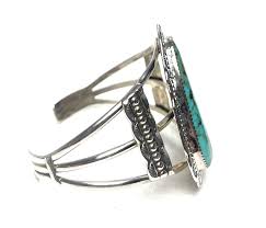 Native American Navajo Handmade Sterling Silver Turquoise Cuff Bracelet - Etsy