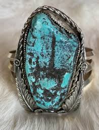 Vintage 70's Turquoise Cuff Bracelet Carico Lake Sterling Silver Stamp – Black Shag Vintage
