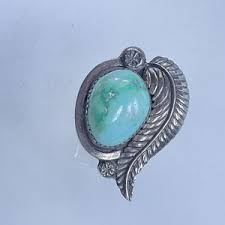 Vintage Anselm Ring Size 6 Sterling Silver 925 Squash Blossoms Feather and Turquoise John Begay Navajo Indian in Bag Needs Cleaned Used - Etsy