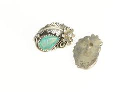 Sterling Silver Jones Latome Navajo Native American Turquoise Earrings – M. Barr Antiques