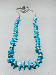 Native American Breathtaking Vintage Santo Domingo Blue Gem Turquoise Heishi Necklace - Make an Offer! - Etsy