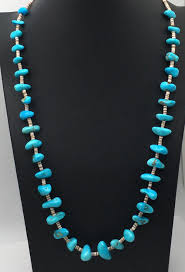 Lot - Turquoise Beaded Necklace W Sterling Clasp