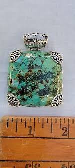 Vintage 925 Sterling Silver CFJ Thai Chrysocolla Gemstone Jewelry Pendant | eBay