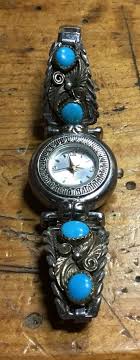 Rare VINTAGE Hand Signed YELLOWHORSE NAVAJO STERLING Turquoise Band W Watch W2 | eBay