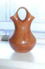 Navajo Pottery Wedding Vase Signed Rita Manygoats