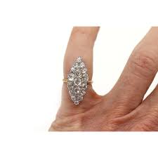 Victorian 2.20 CTW Old Mine Cut Diamond Navette Vintage Cocktail Ring – Vintage Diamond Ring