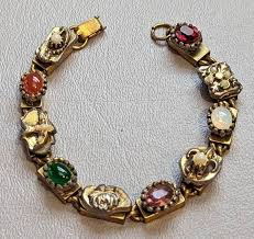 Victorian Slide Charm Bracelet-antique Gold Filled Stationary Slide Charm Bracelet - Etsy